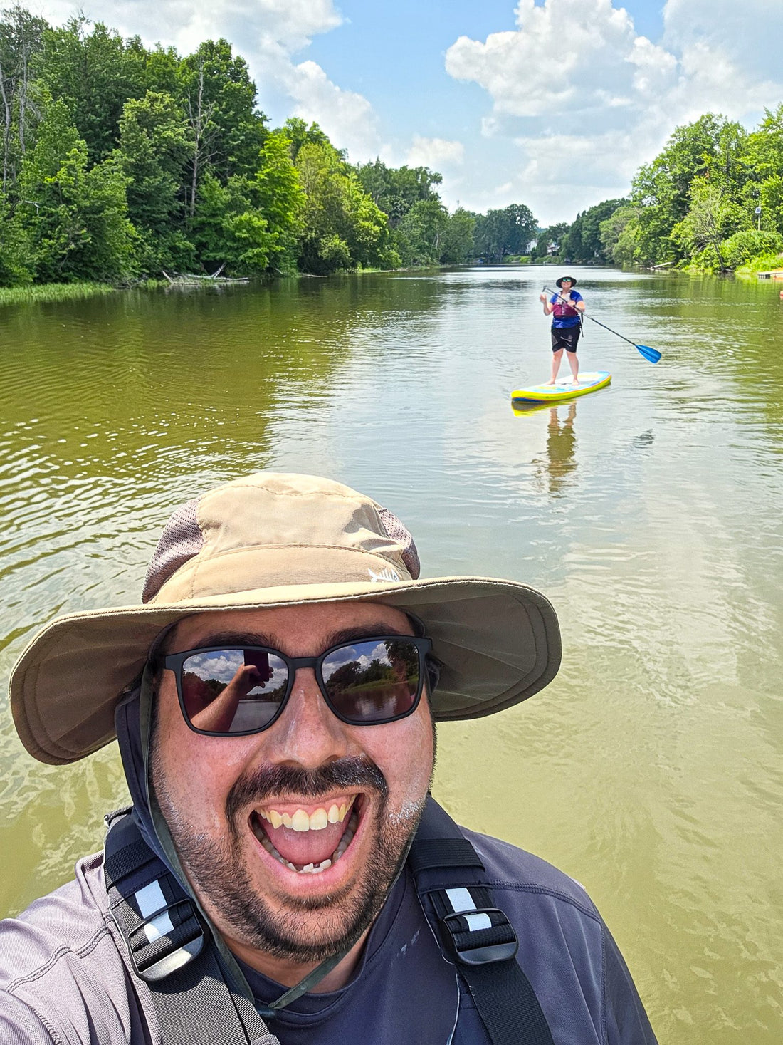 A paddleboarder on the Coulonge River